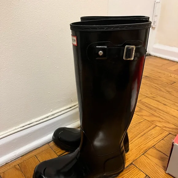 Hunter Original Tall Gloss Rain boots size 8 black - Picture 5 of 8